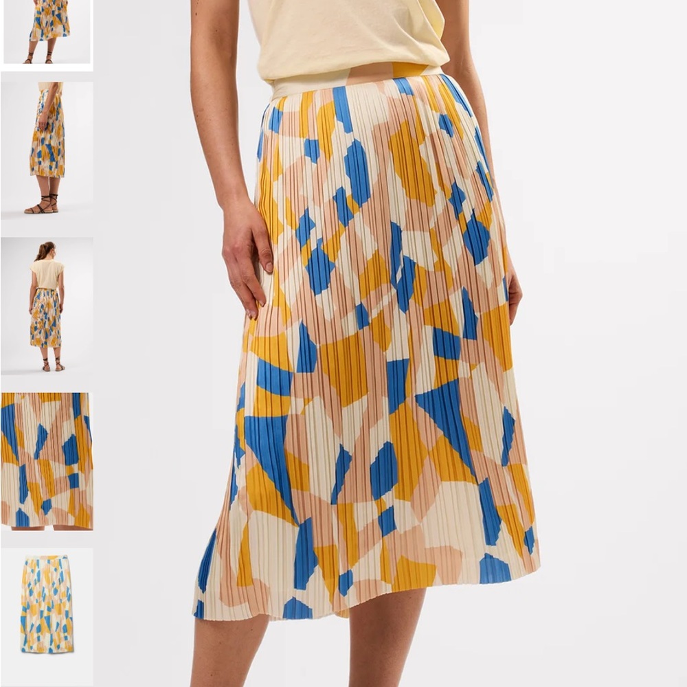 Amour Vert Pleated Sateen Skirt - Medium